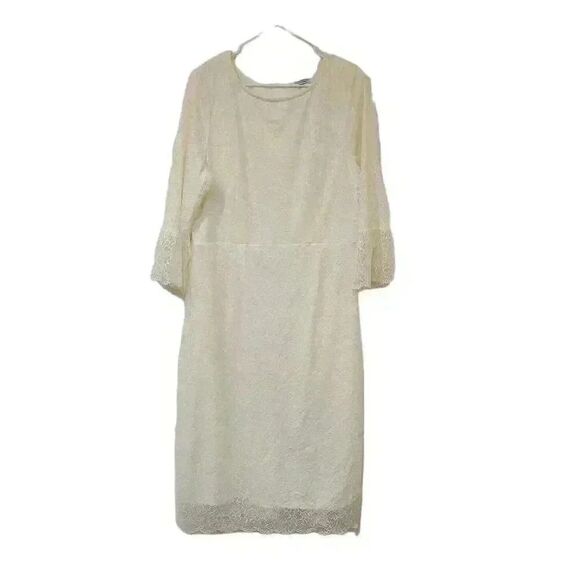 Sweet Salt Women's Ivory Stretch Lace Lined Modest Dress - Picture 1 of 13